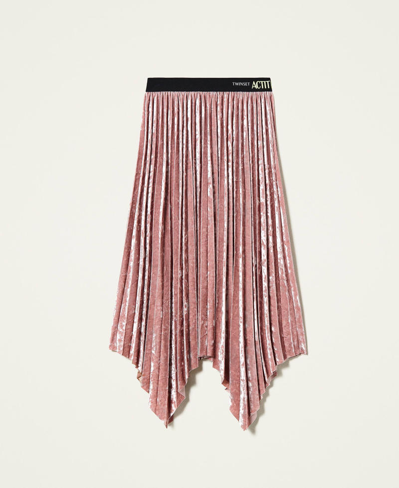 Gonna 'Galena' in velluto plissé Rosa "Wood Rose" Donna 212AT2342-0S