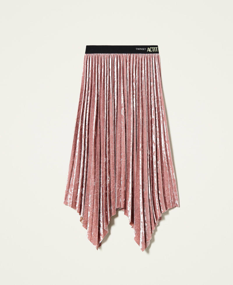 ‘Galena’ pleated velvet skirt "Wood Rose” Pink Woman 212AT2342-0S