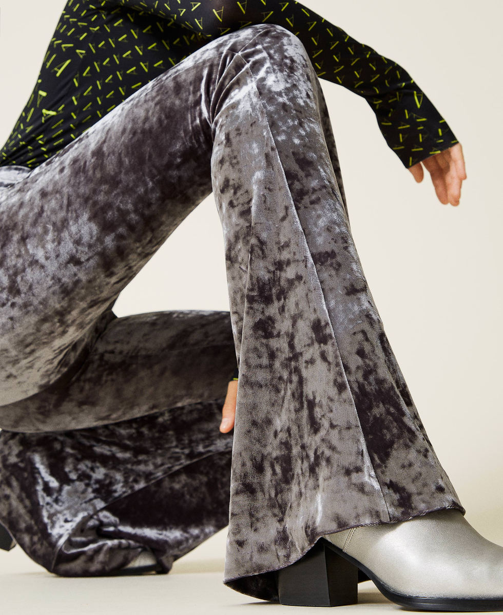 Grey velvet trousers shop