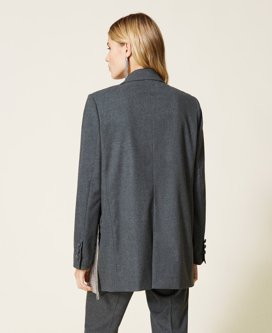 Giacca blazer in flanella Grigio M&eacute;lange Scuro Donna 212AT2360-04