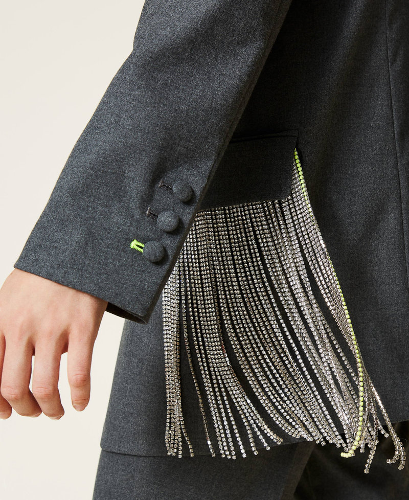 Giacca blazer in flanella Grigio M&eacute;lange Scuro Donna 212AT2360-05