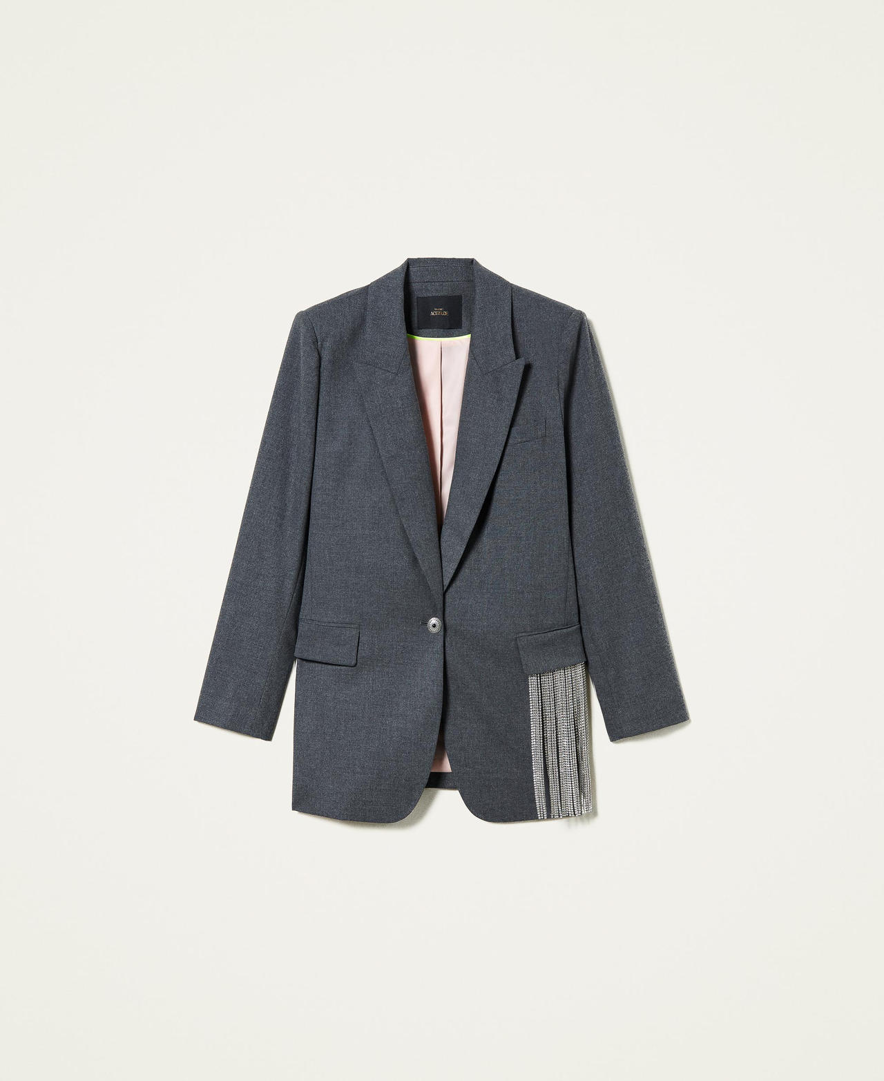 Giacca blazer in flanella Grigio M&eacute;lange Scuro Donna 212AT2360-0S