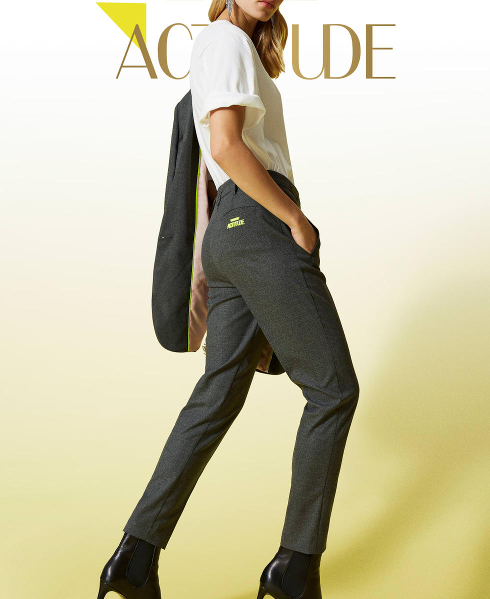 Ladies grey cigarette trousers new arrivals