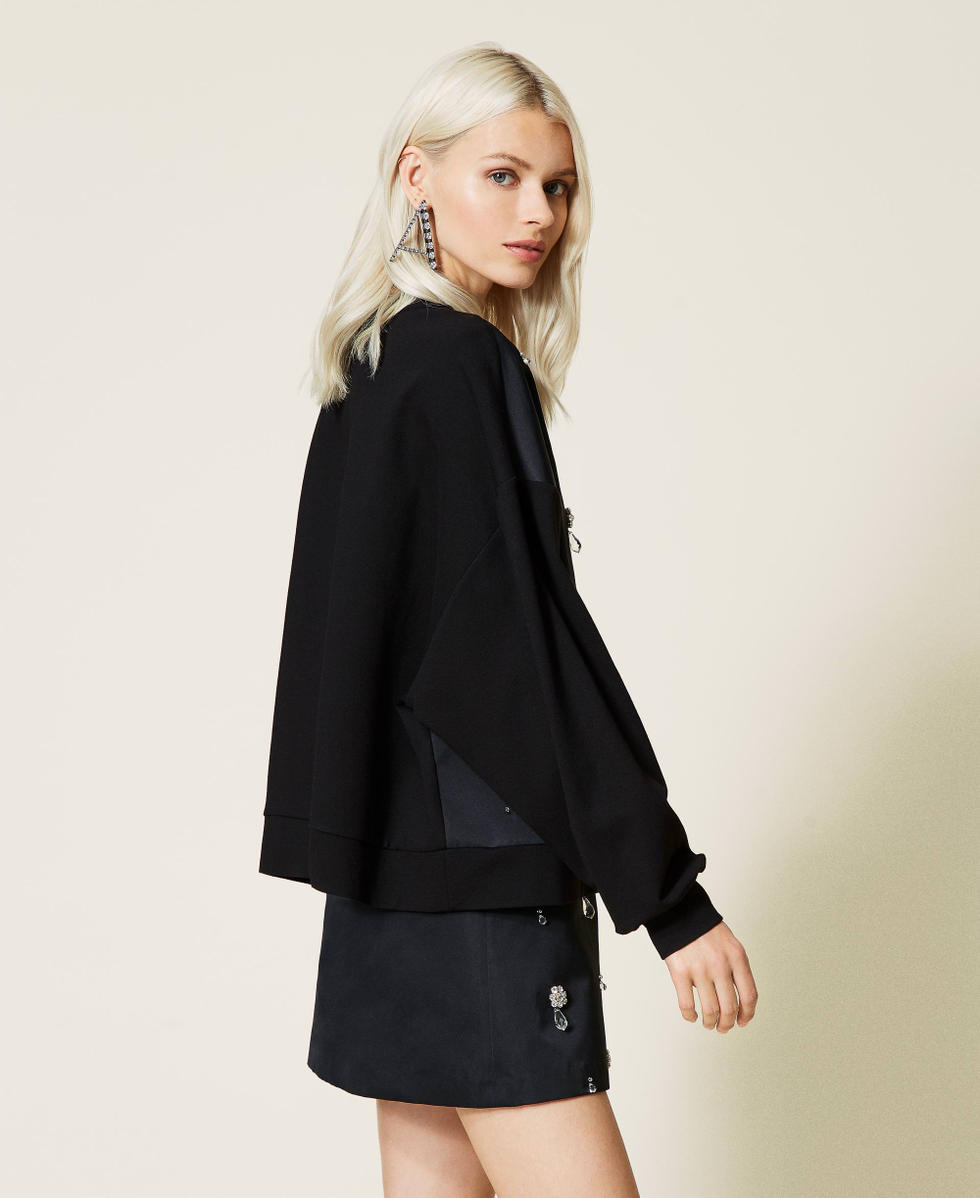&lsquo;Diamond&rsquo; duchesse sweatshirt Black Woman 212AT2386-03
