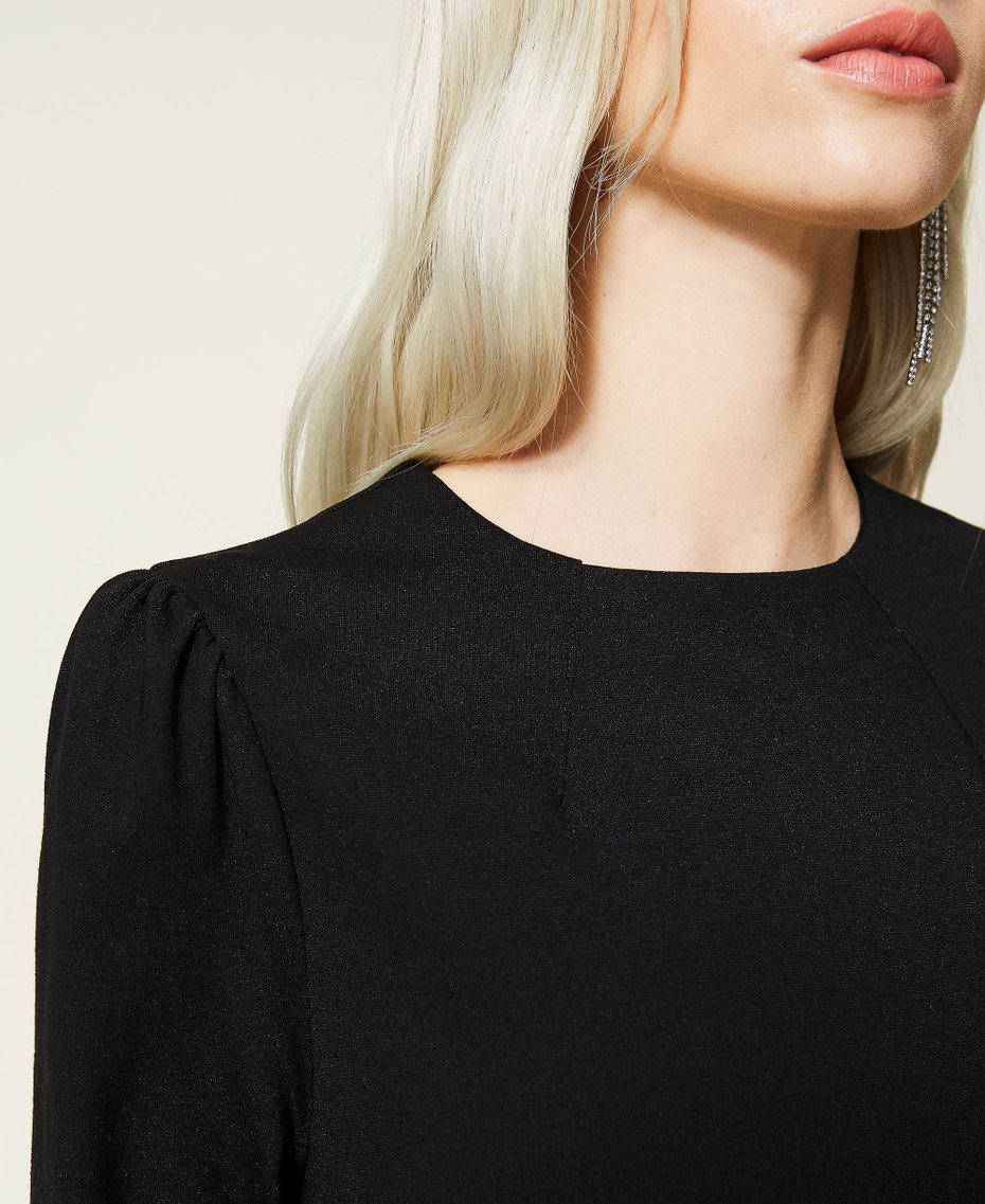 Vestido con volante fruncido Negro Mujer 212AT2391-05