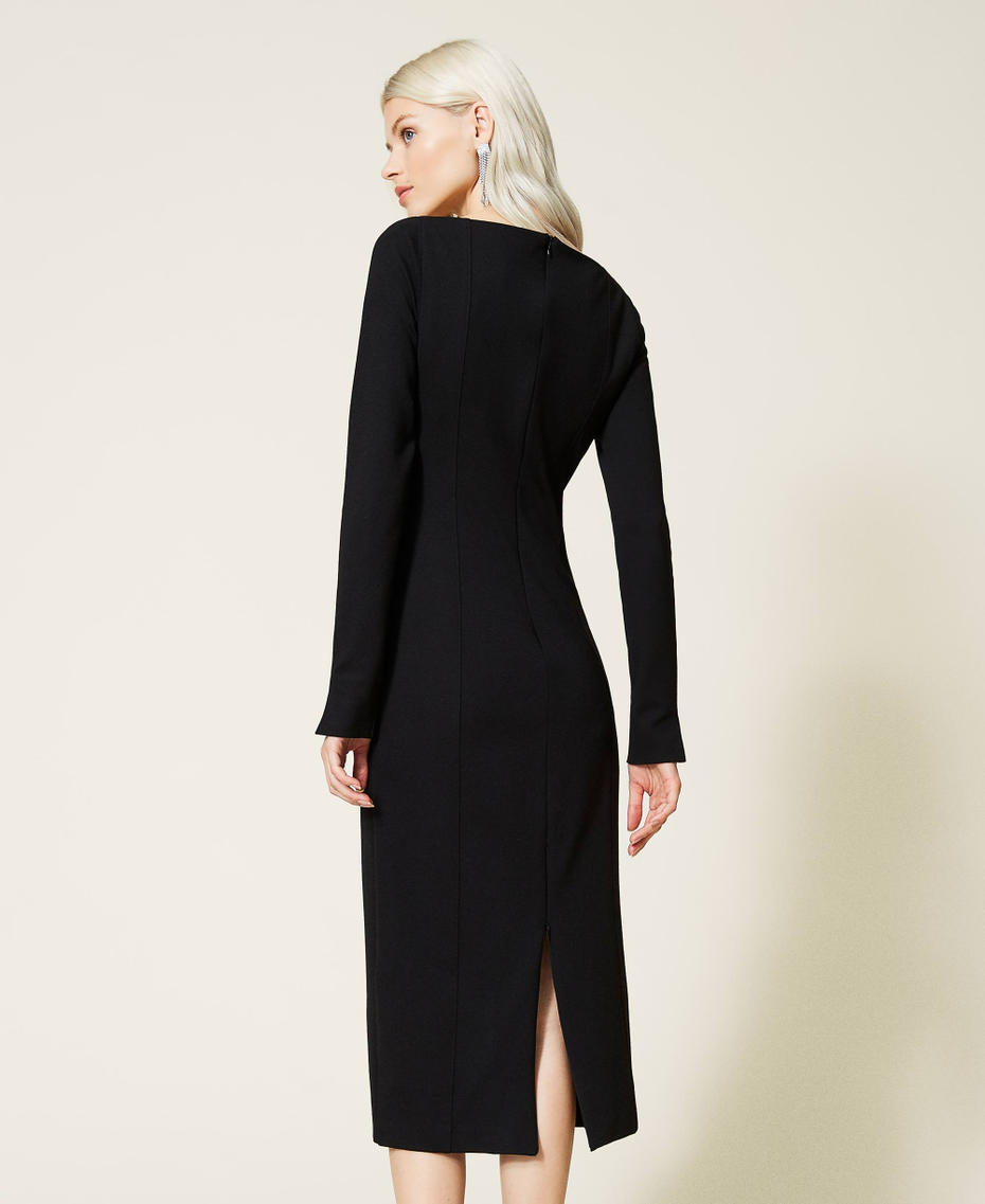 Abito fitted con scollo a cuore Nero Donna 212AT2410-05