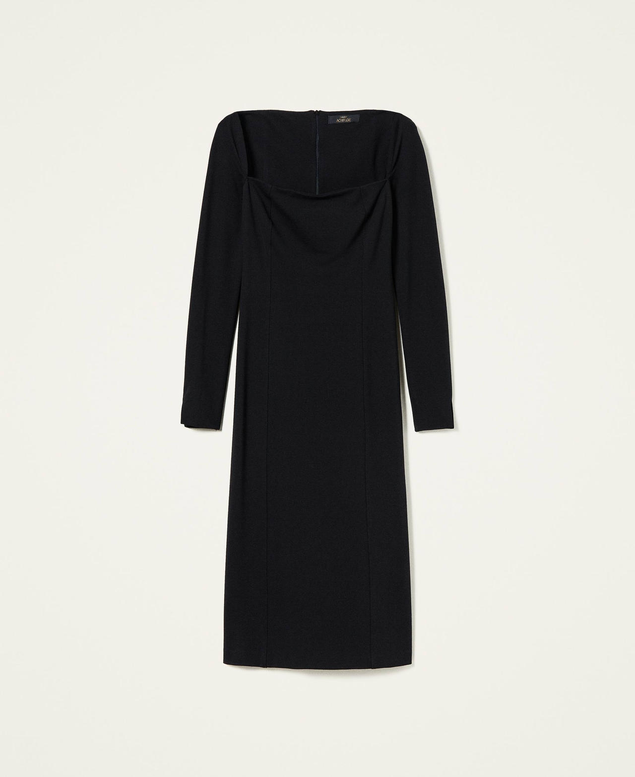 Abito fitted con scollo a cuore Nero Donna 212AT2410-0S