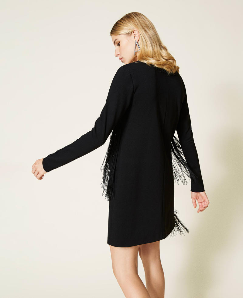 Dress with fringes Black Woman 212AT2411-04