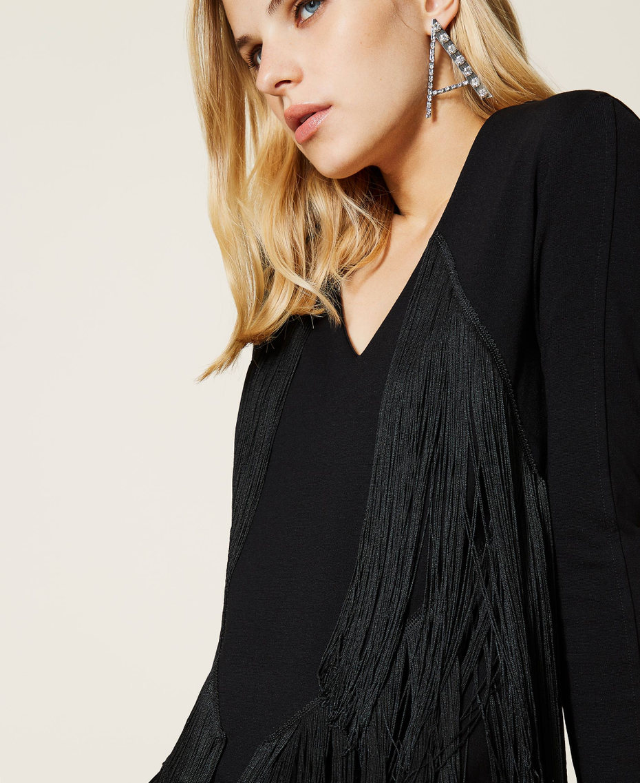 Abito con frange Nero Donna 212AT2411-05