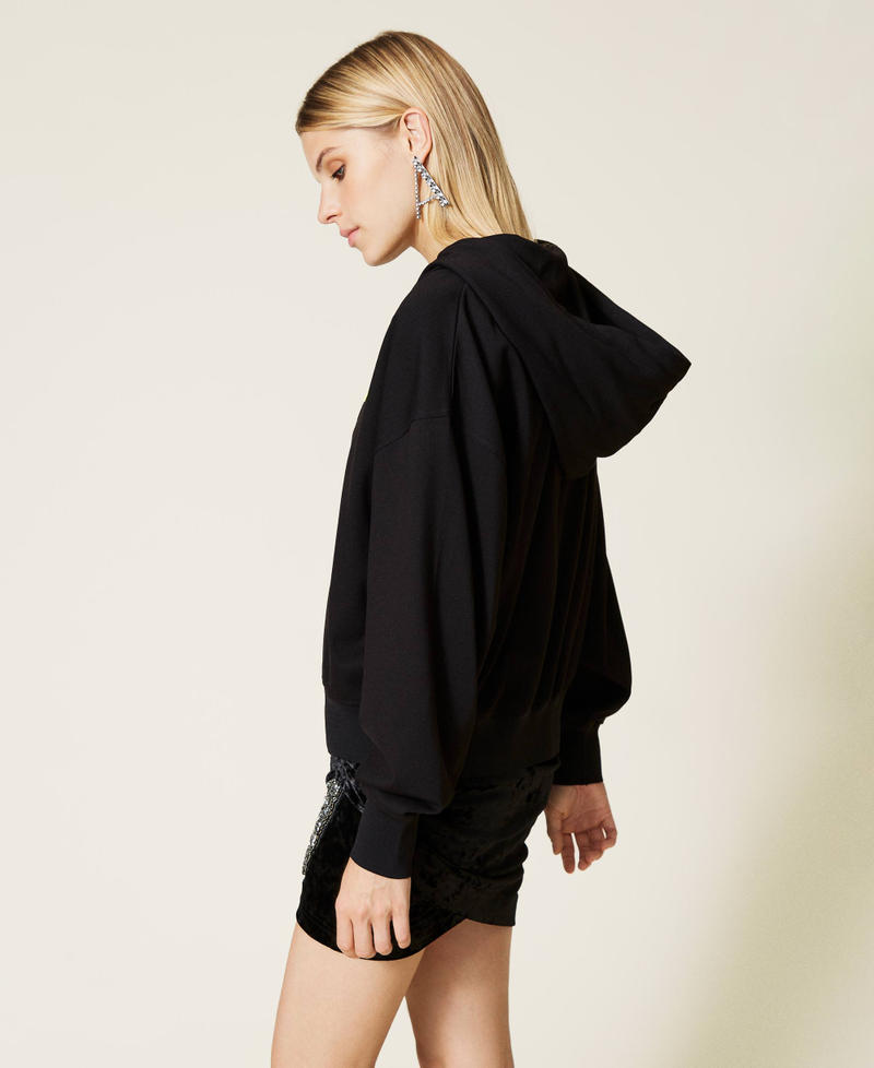 Sudadera con capucha y logotipo Negro Mujer 212AT241A-03