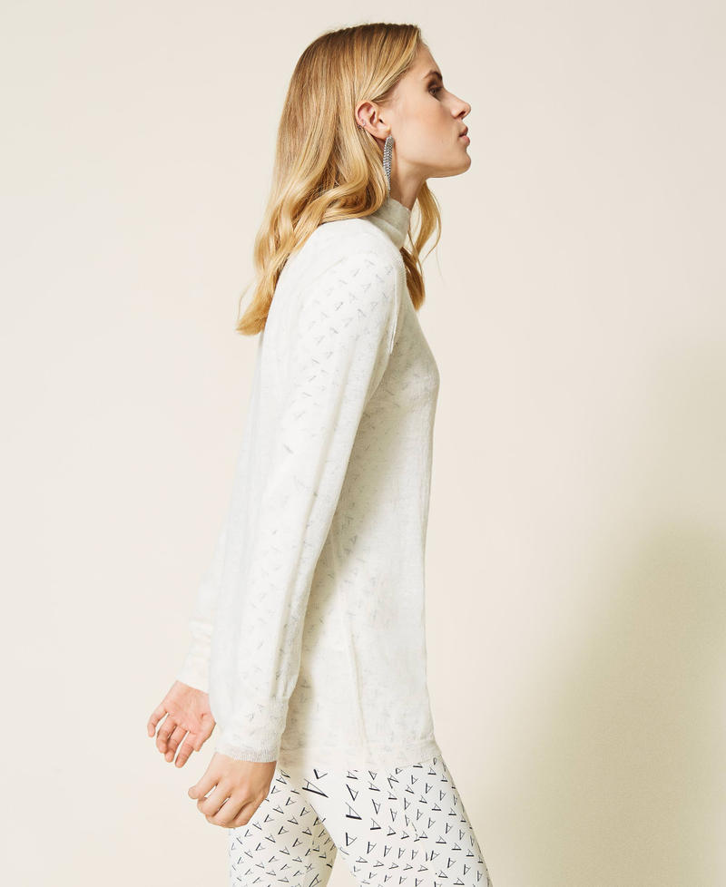 Maglia lupetto in lana e alpaca Madreperla Donna 212AT3031-03