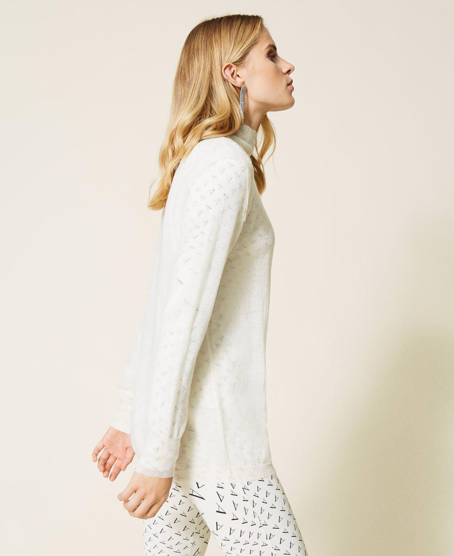Maglia lupetto in lana e alpaca Madreperla Donna 212AT3031-03