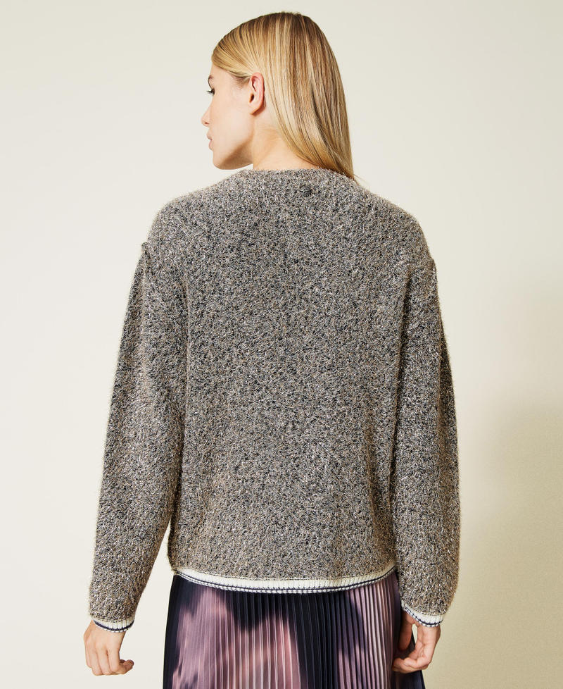 Jumper with inlaid star Lurex Grey Marl Multicolour Woman 212AT3060-04