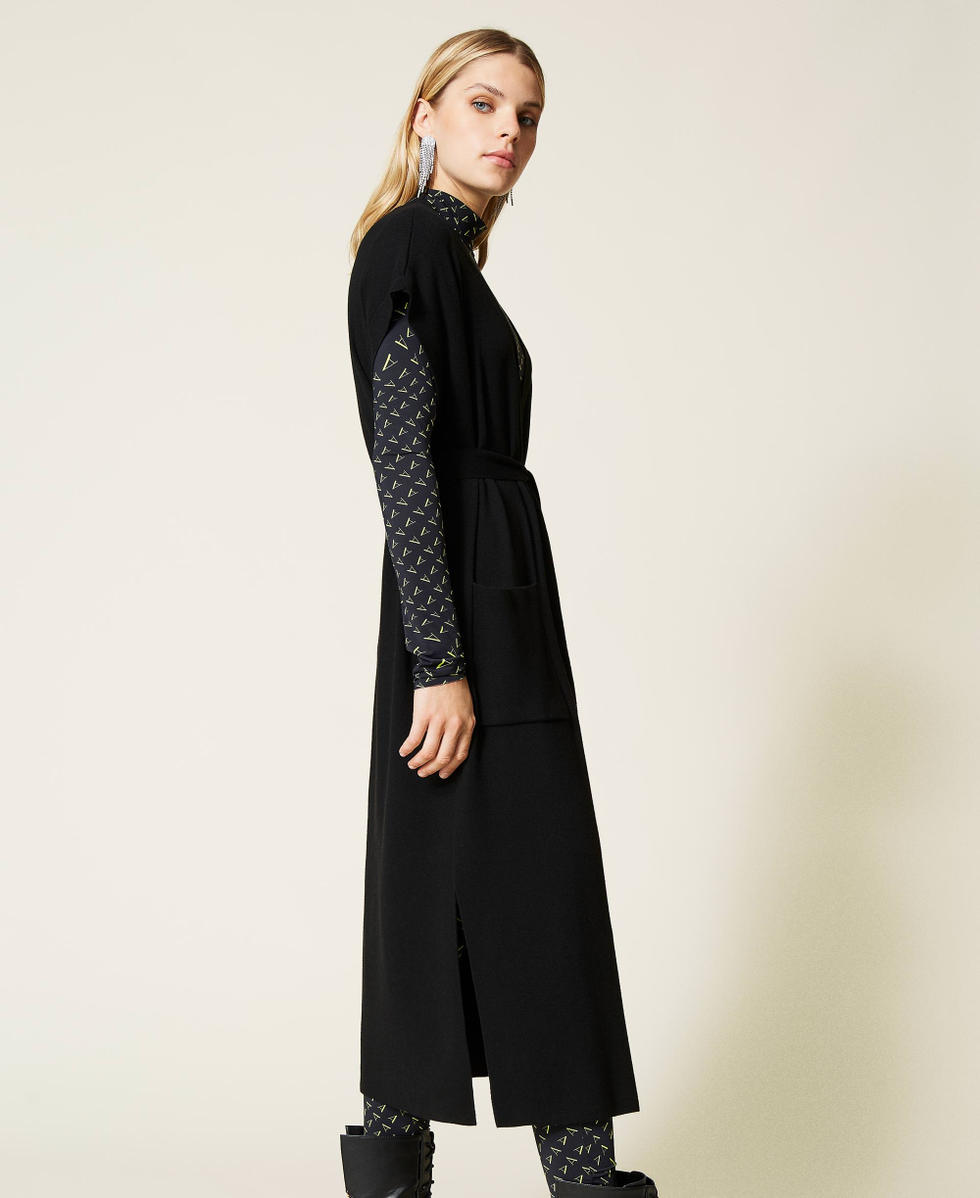 Gilet long avec ceinture hotsell