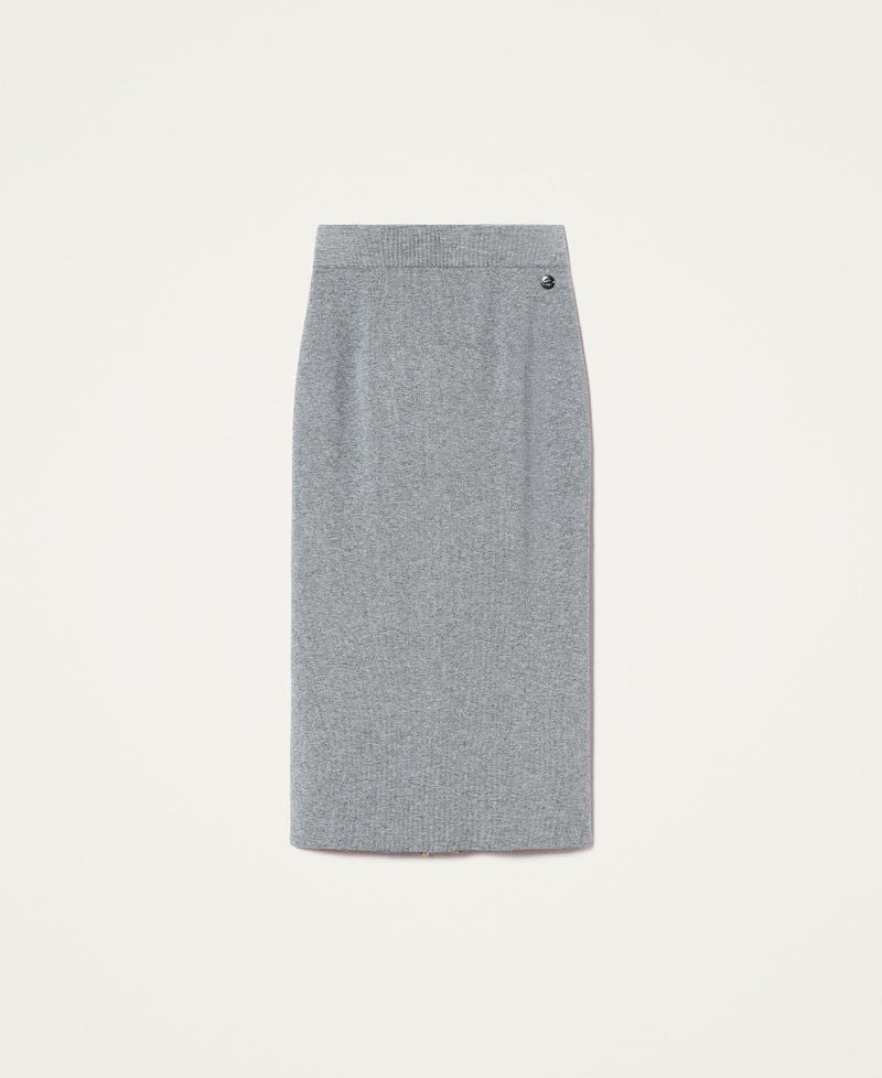 Falda longuette de punto Gris M&eacute;lange Medio Mujer 212AT3103-0S