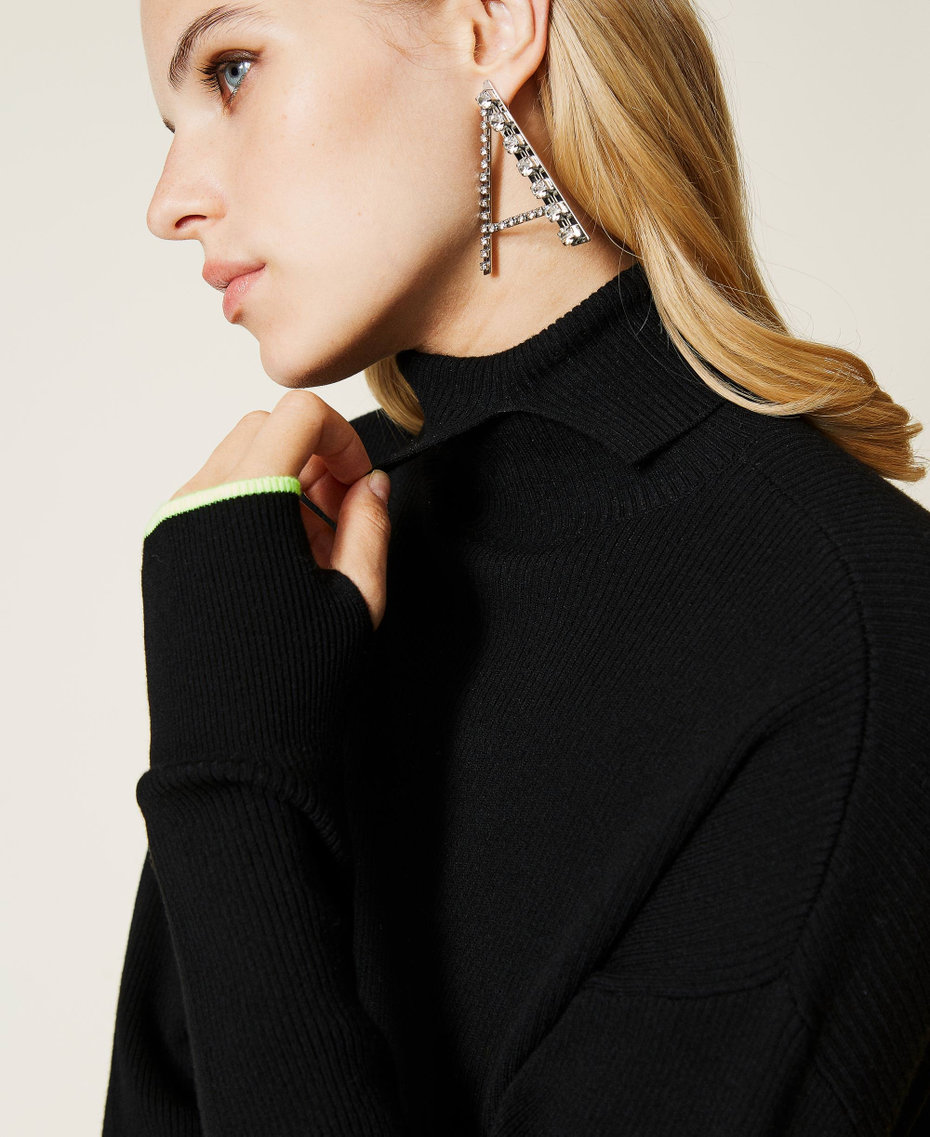 Vestido largo acanalado Negro Mujer 212AT3104-05