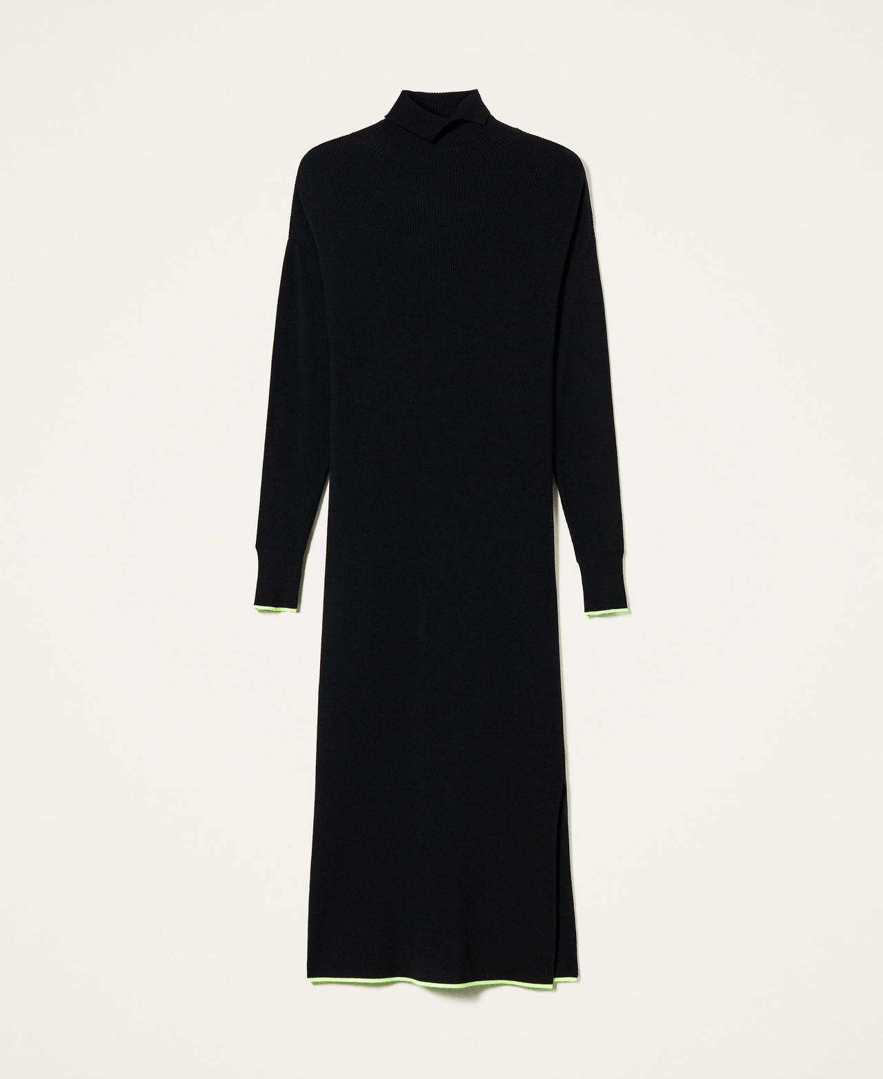 Robe longue côtelée Noir Femme 212AT3104-0S