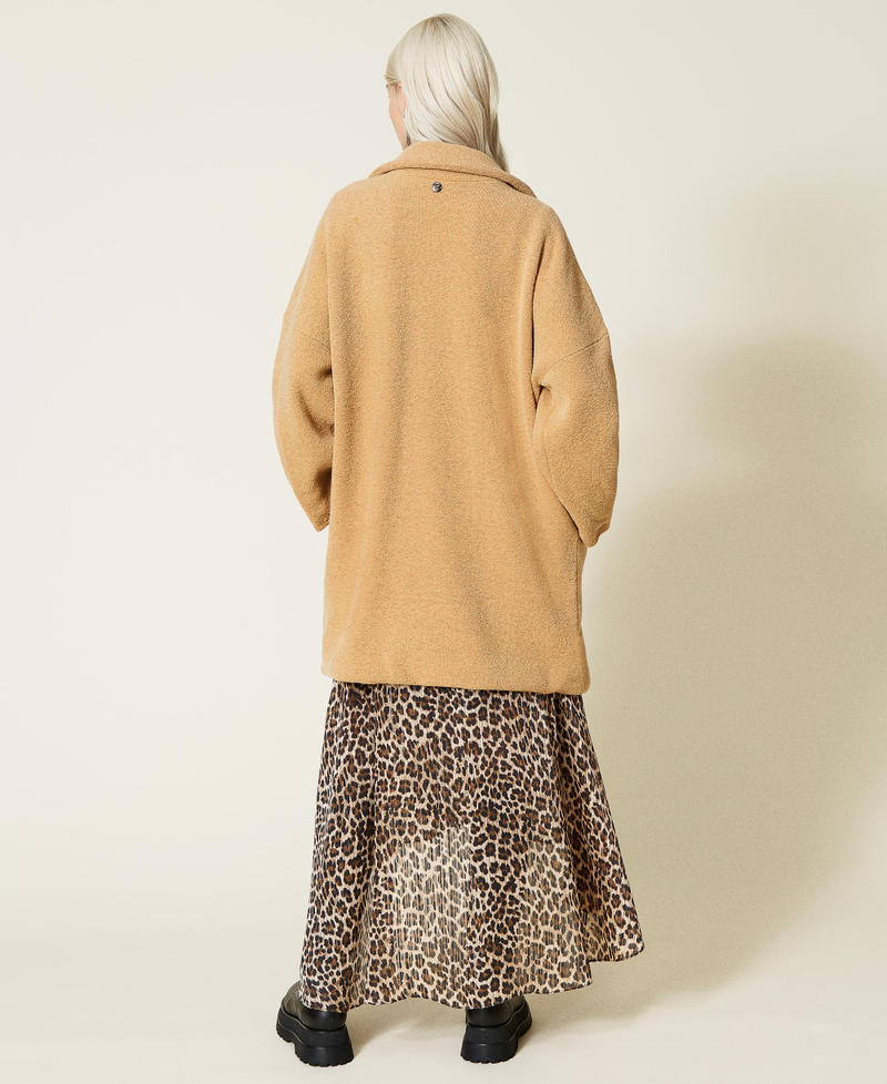 Boucl&eacute; coat Soft Beige Woman 212AT3113-04