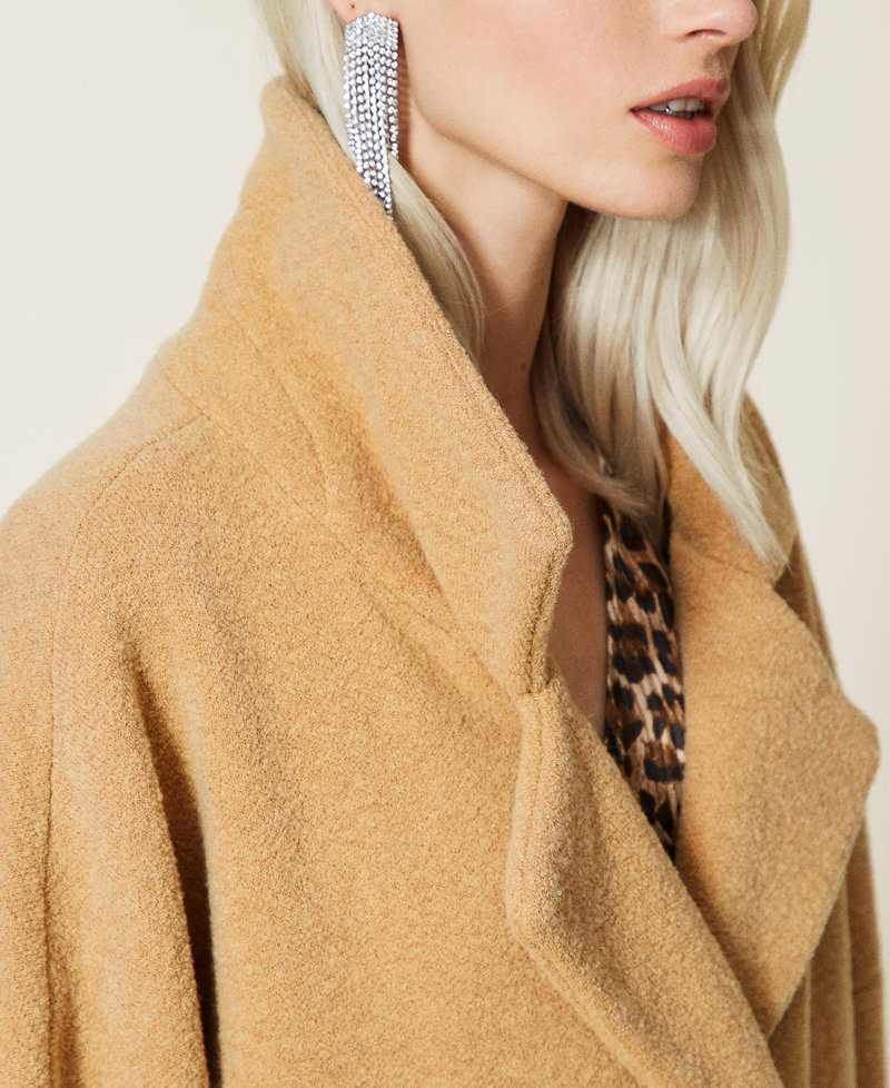 Boucl&eacute; coat Soft Beige Woman 212AT3113-05