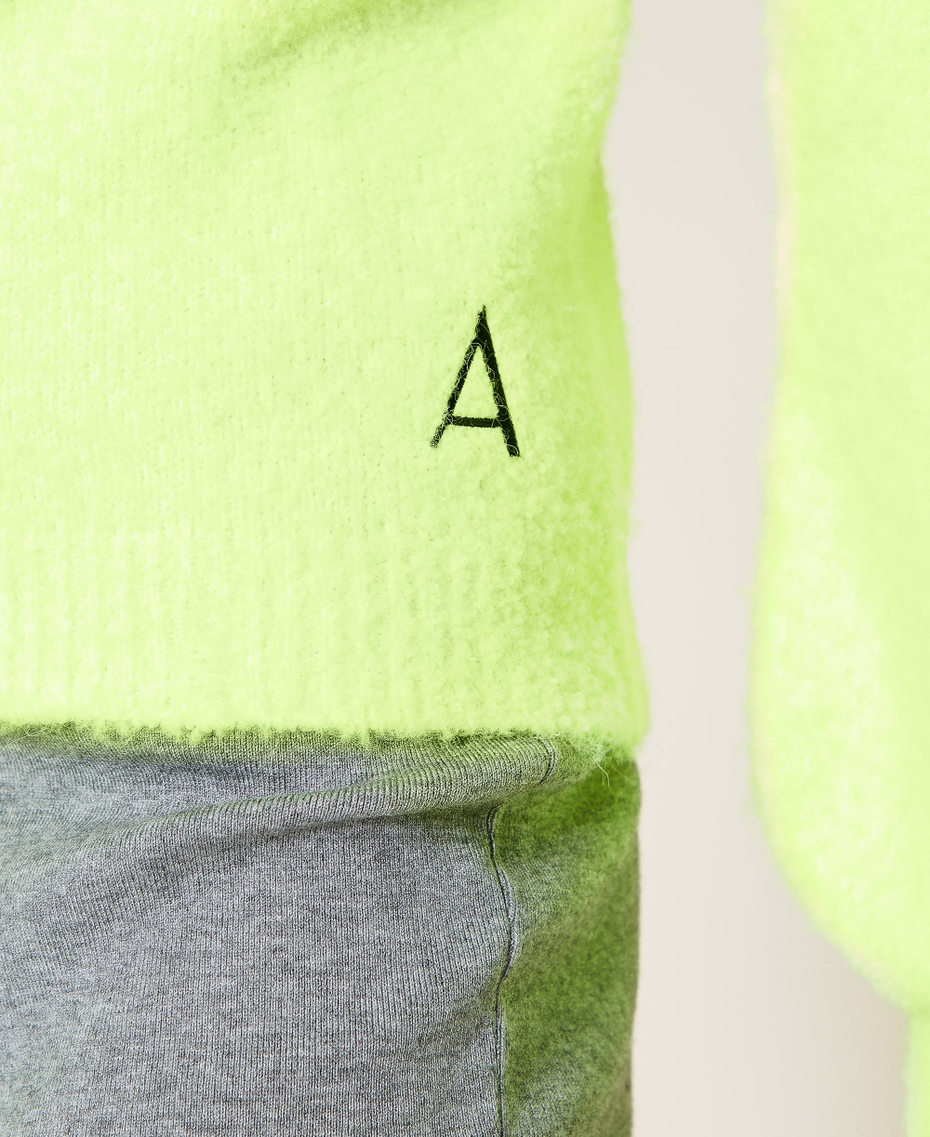 Boucl&eacute; turtleneck jumper Fluorescent Yellow Woman 212AT3140-06