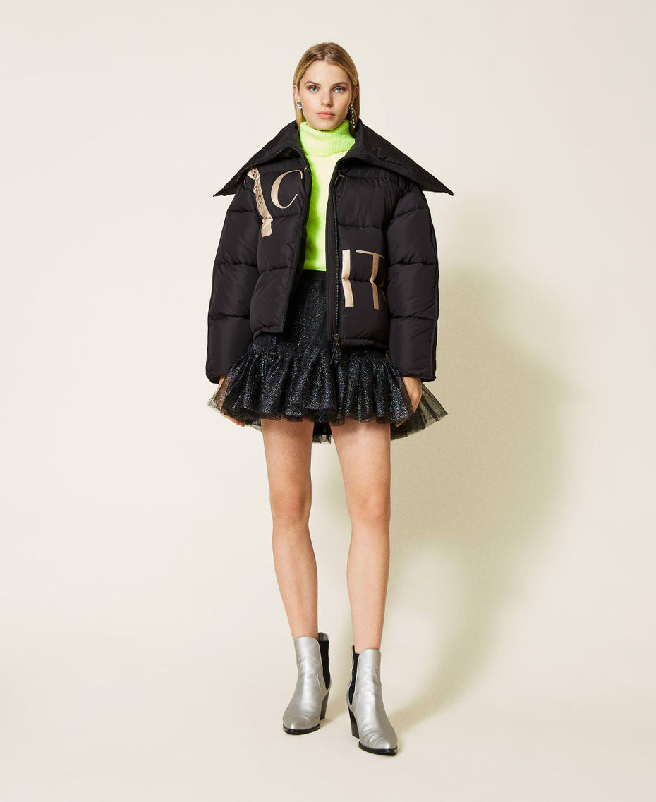 Boucl&eacute; turtleneck jumper Fluorescent Yellow Woman 212AT3140-0T