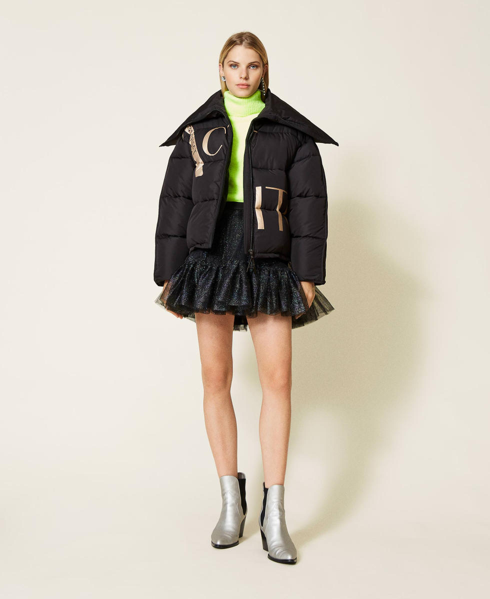 Boucl&eacute; turtleneck jumper Fluorescent Yellow Woman 212AT3140-0T