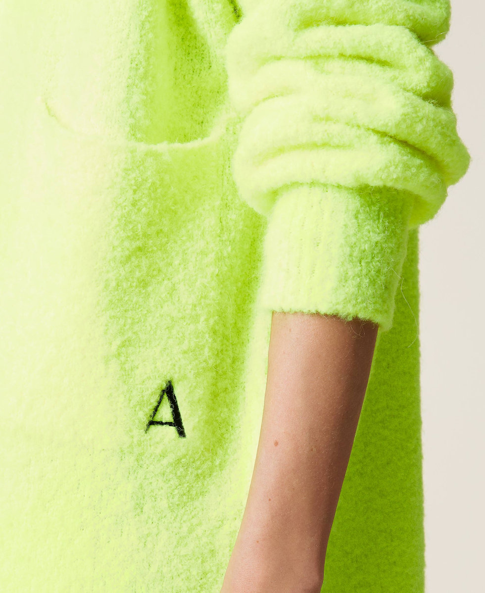 Boucl&eacute; cardigan Fluorescent Yellow Woman 212AT3141-06