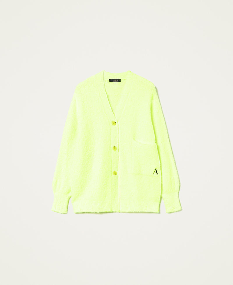Boucl&eacute; cardigan Fluorescent Yellow Woman 212AT3141-0S