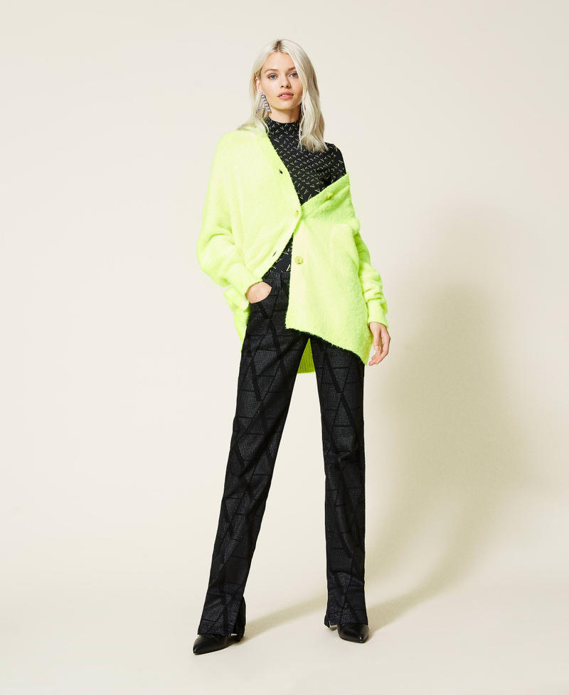 Boucl&eacute; cardigan Fluorescent Yellow Woman 212AT3141-0T