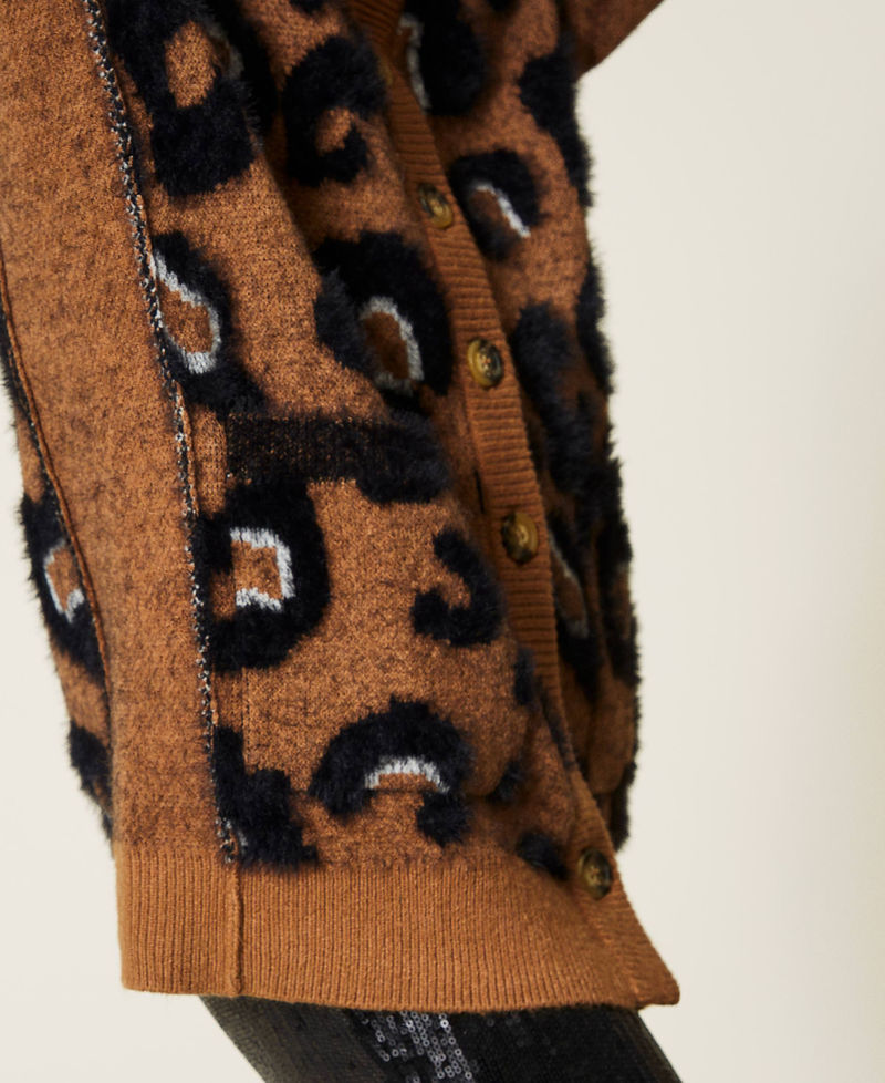 Animal print jacquard cardigan Woman, Patterned | TWINSET Milano