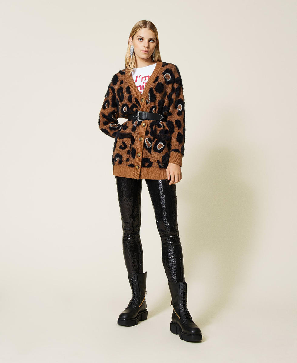 新品　Cardigan Jacket Animal Print Animal print jacquard cardigan Woman, Patterned | TWINSET Milano