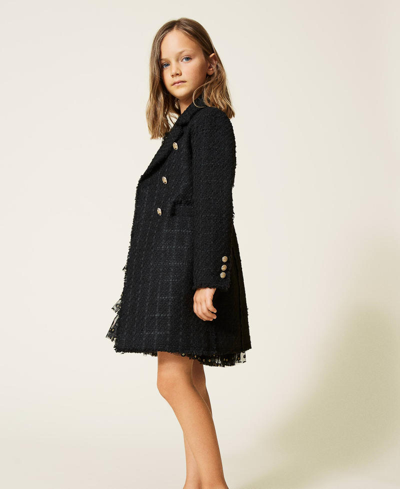 Bouclé wool cloth coat Black Girl 212GJ2140-02