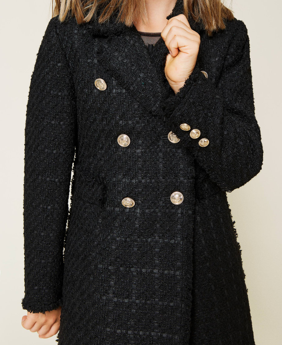 Boucl&eacute; wool cloth coat Black Girl 212GJ2140-05