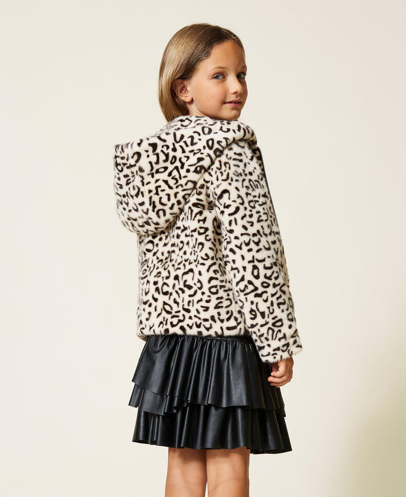Animal print bomber jacket Chantilly / Black Animal Print Girl 212GJ2150-05
