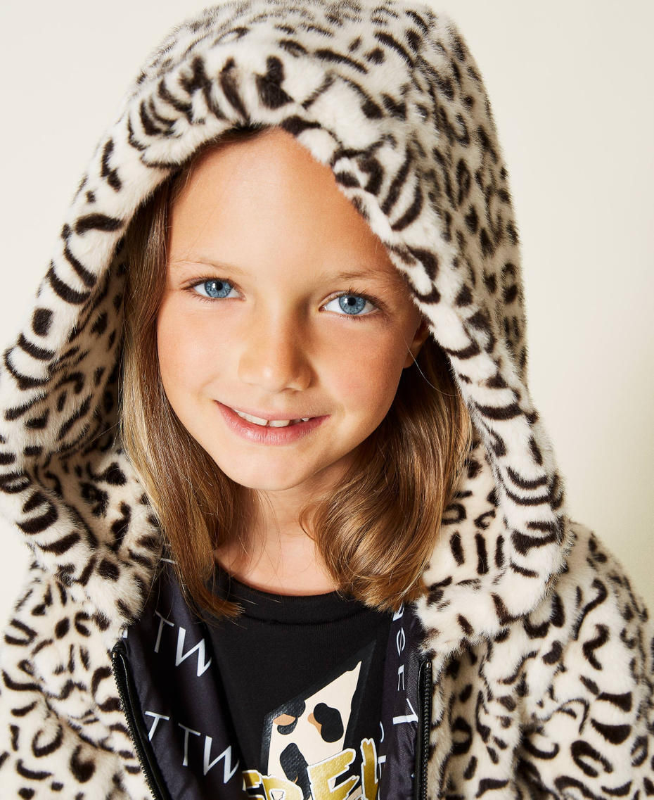 Cazadora b&oacute;mber con estampado animal print Estampado Animal Print Chantilly / Negro Ni&ntilde;a 212GJ2150-06