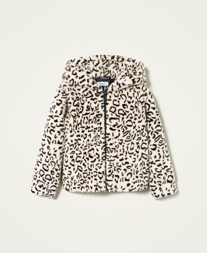 Animal print bomber jacket Chantilly / Black Animal Print Girl 212GJ2150-0S