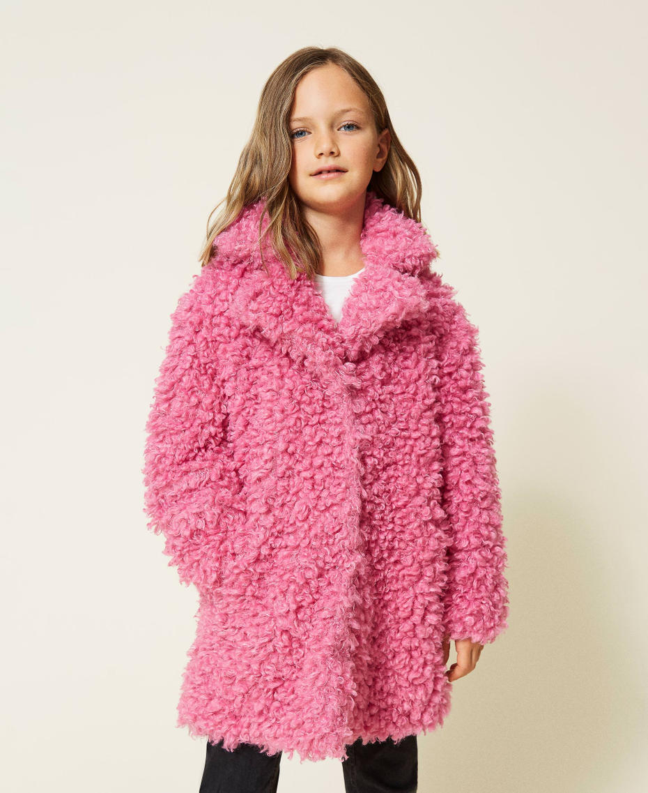 Пальто с плюшевым эффектом Пунцовый Розовый Девочка 212GJ2160-01