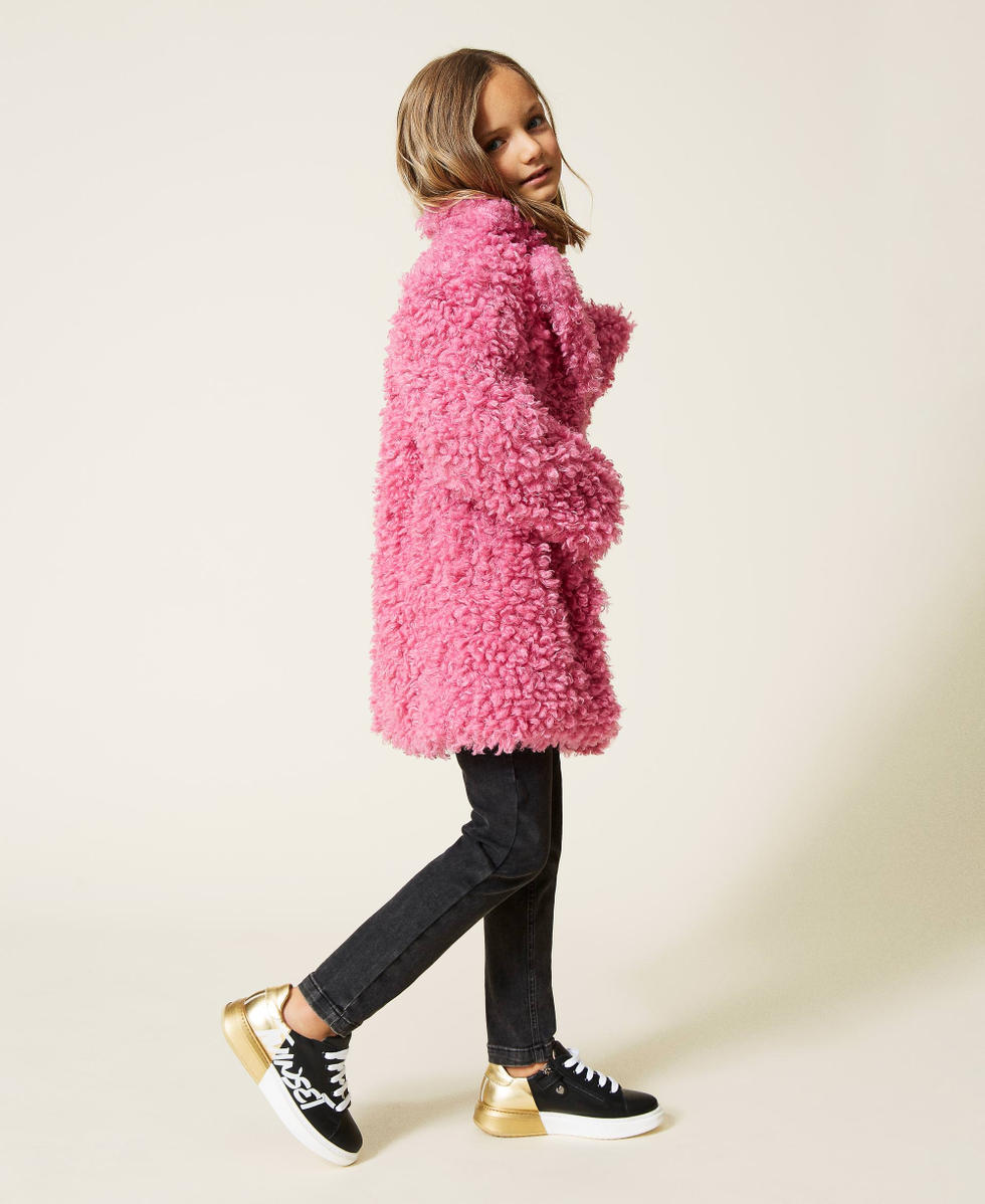Manteau discount peluche rose