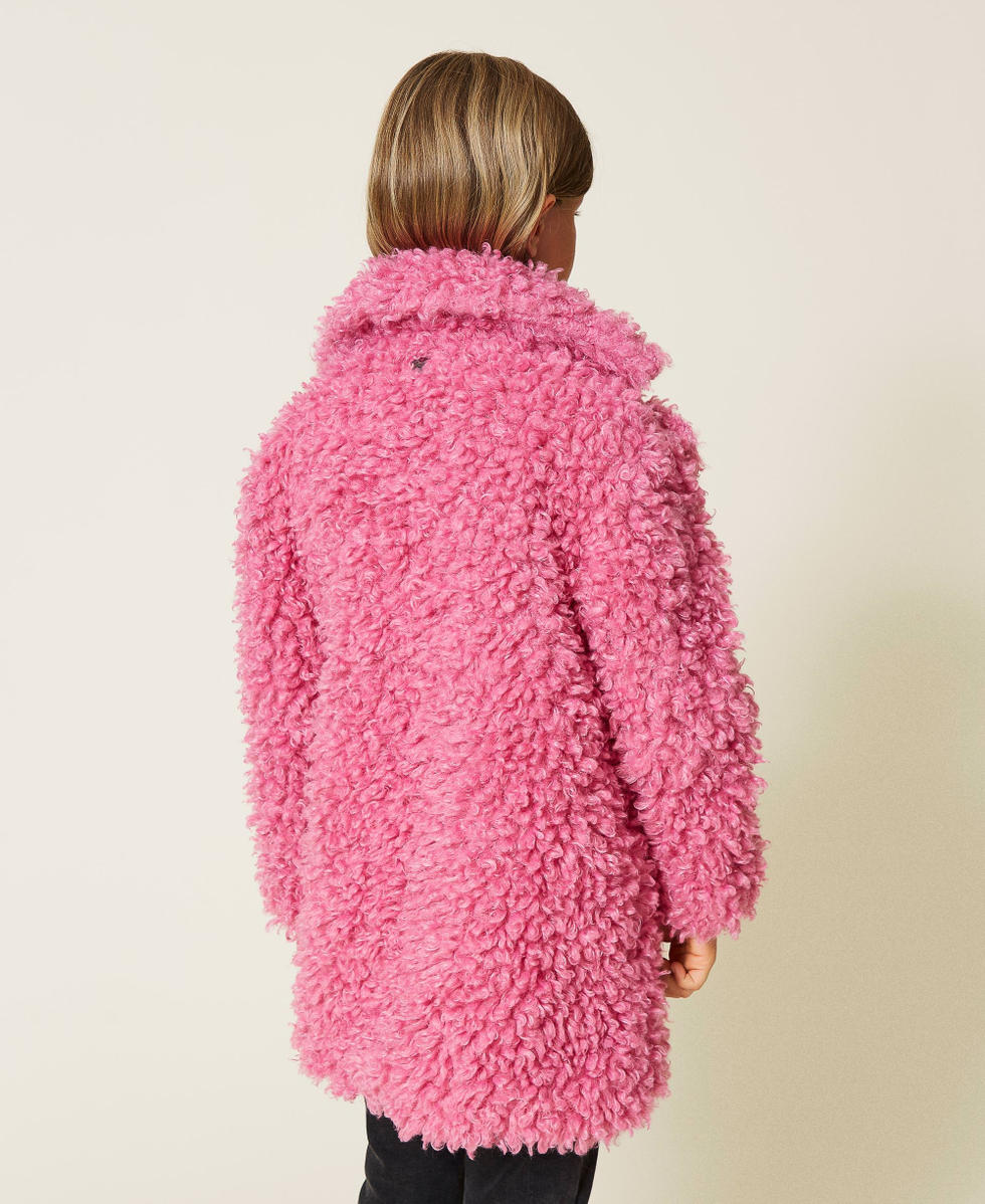 Manteau effet peluche fille