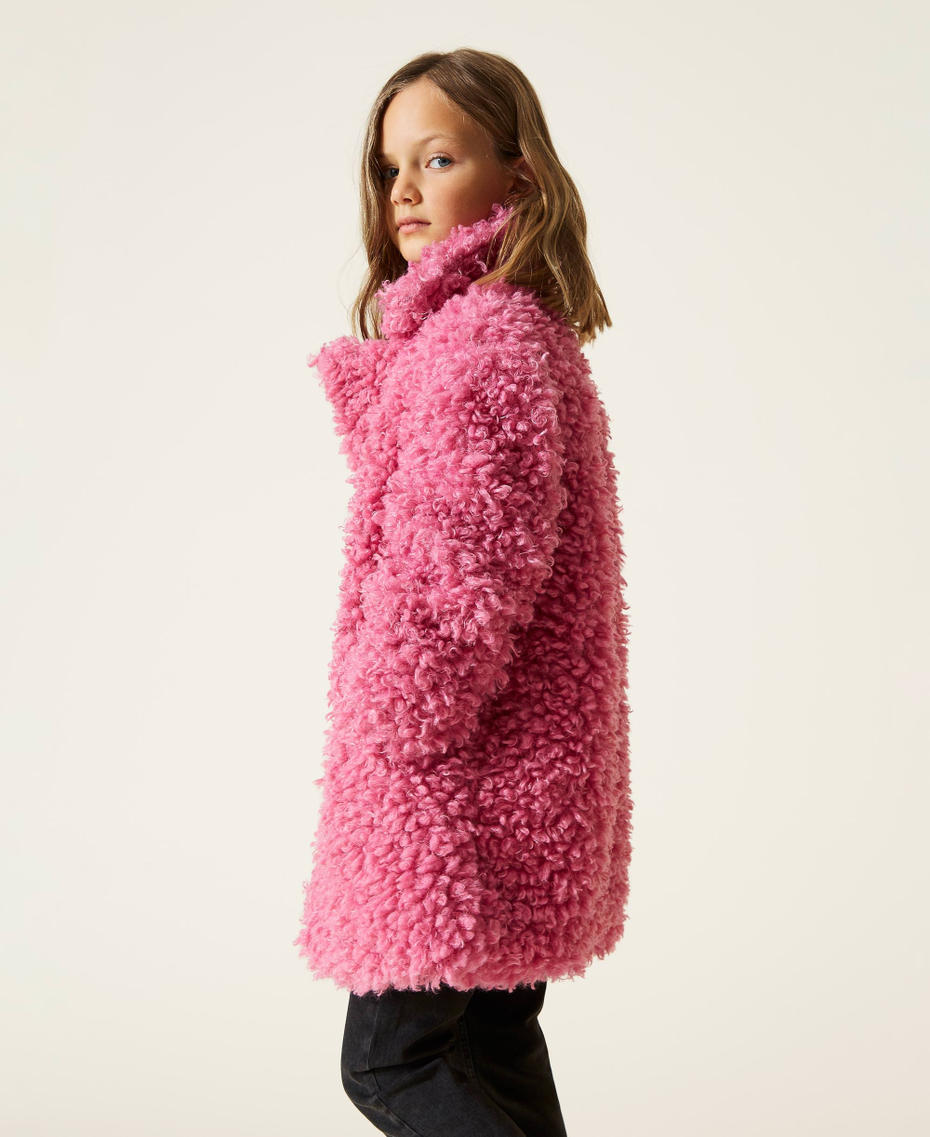 Пальто с плюшевым эффектом Пунцовый Розовый Девочка 212GJ2160-04