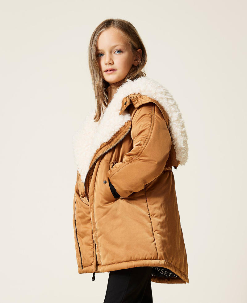 Parka aus technischem Gewebe Irish Cream-Haselnussbraun M&auml;dchen 212GJ2210-02