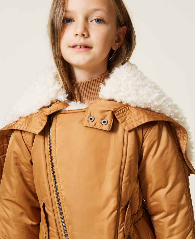 Parka aus technischem Gewebe Irish Cream-Haselnussbraun M&auml;dchen 212GJ2210-05