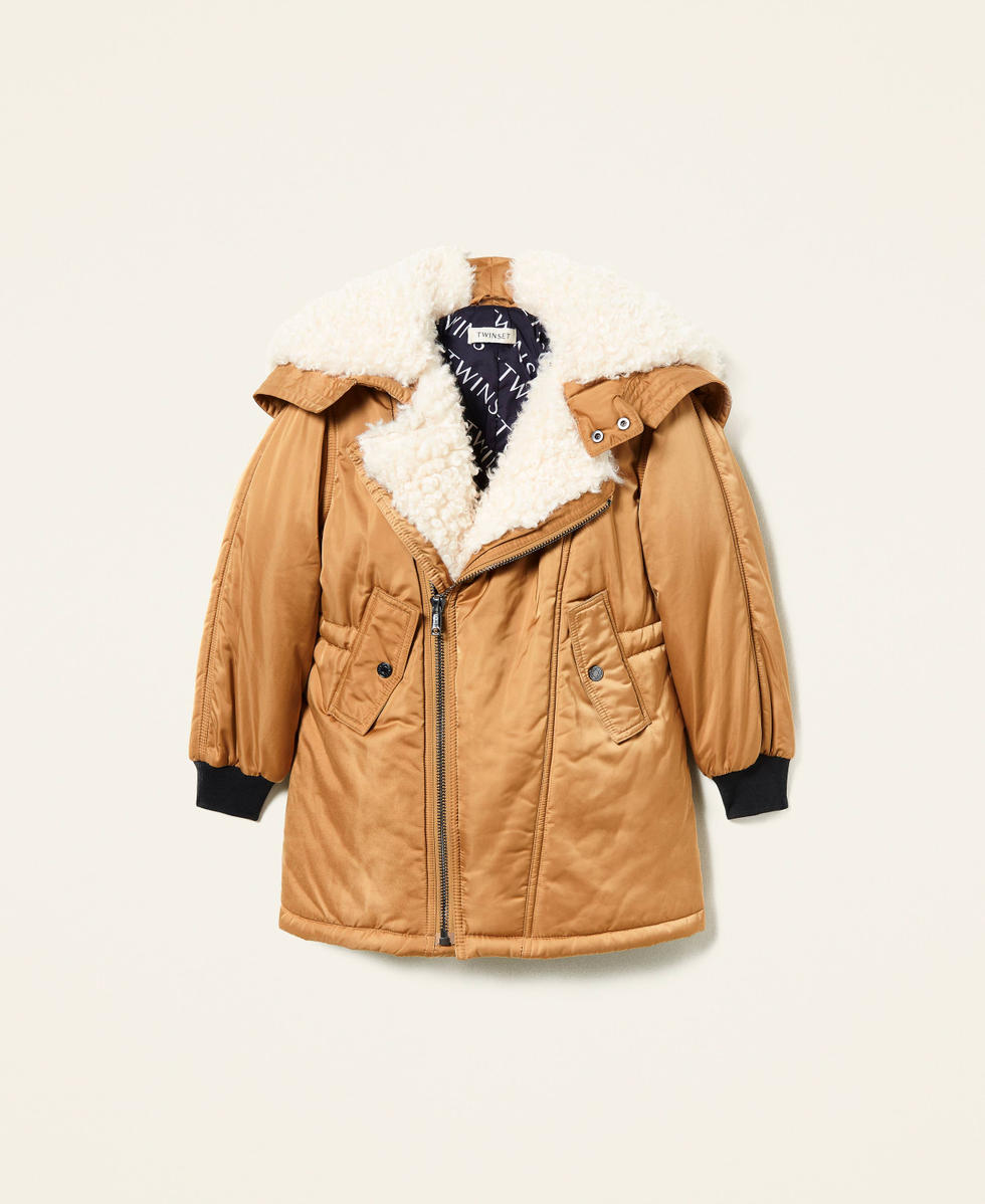 Parka en tissu technique Noisette Irish Cream Fille 212GJ2210-0S
