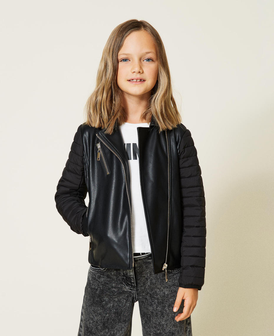 Jacket with quilted sleeves Black Girl 212GJ2230-01