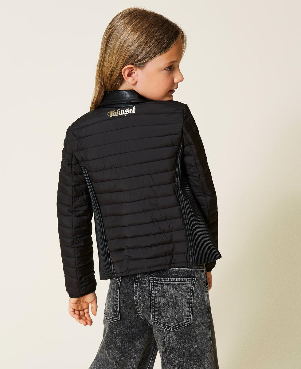 Jacket with quilted sleeves Girl Black TWINSET Milano