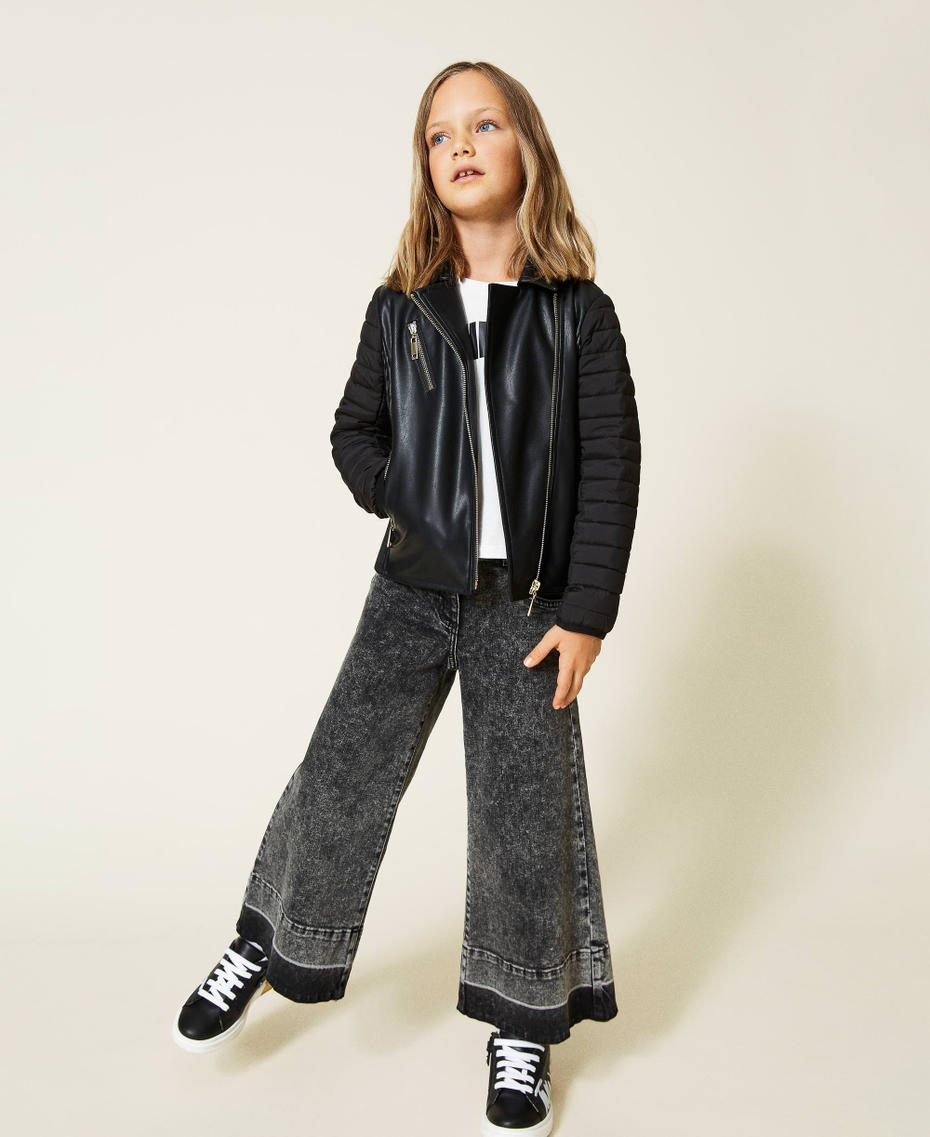 Jacket with quilted sleeves Black Girl 212GJ2230-0T