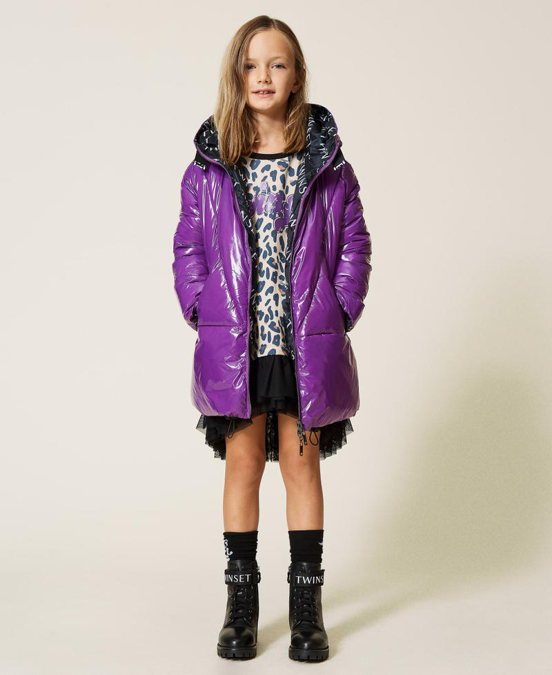 Doudoune longue r&eacute;versible Wood Violet Fille 212GJ2241-02