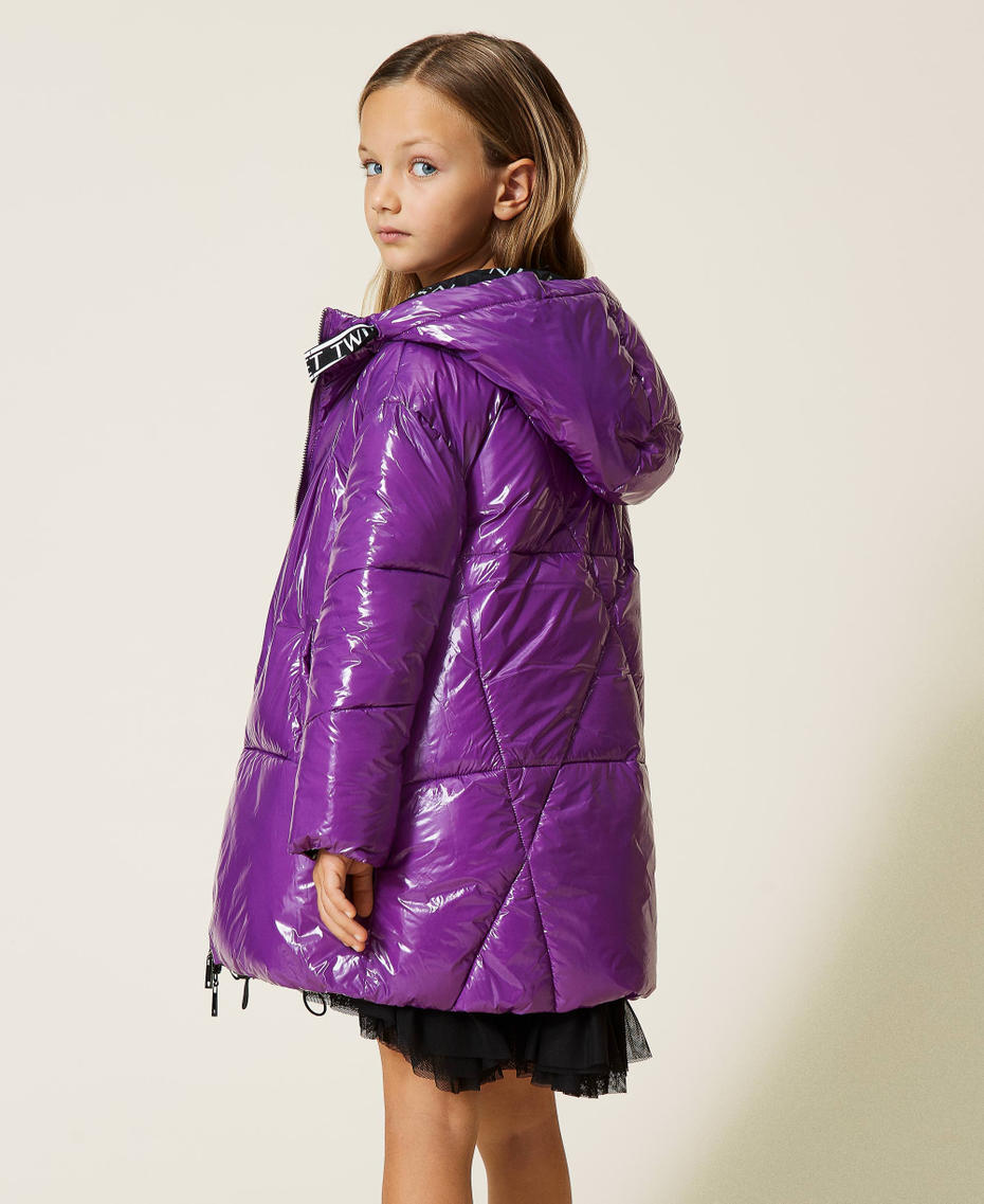 Doudoune longue r&eacute;versible Wood Violet Fille 212GJ2241-04