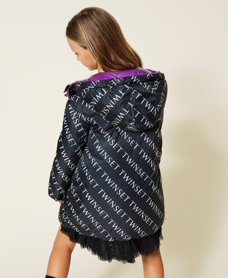 Doudoune longue r&eacute;versible Wood Violet Fille 212GJ2241-07