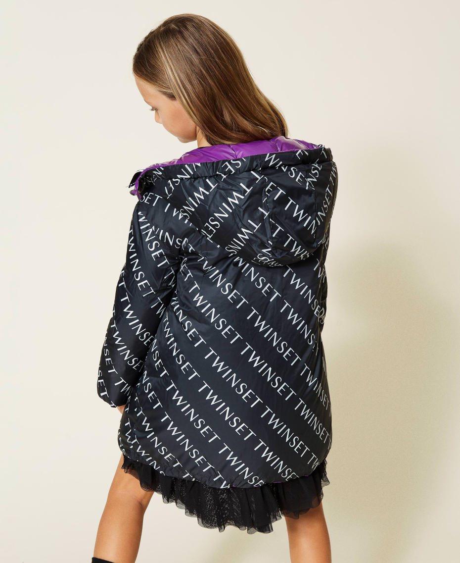 Doudoune longue r&eacute;versible Wood Violet Fille 212GJ2241-07